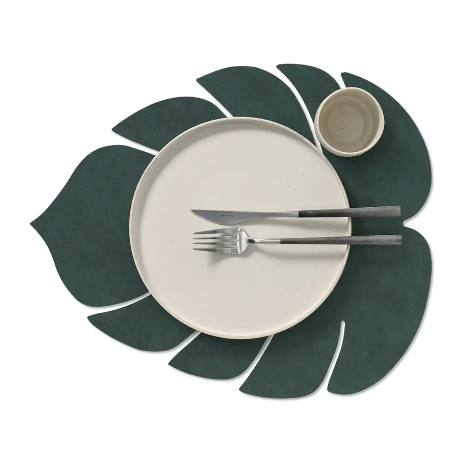 Monstera Leaf Nupo placemat L, Donkergroen