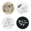 Moomin 80 glazen onderzetters Ø11 cm 4-pack, Multi