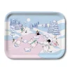 Moomin dienblad winter 2022 20x27 cm, Blauw-wit-roze