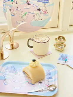 Moomin dienblad winter 2022 20x27 cm, Blauw-wit-roze