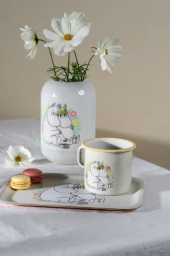 Moomin emaille mok 55 cl, Flowers