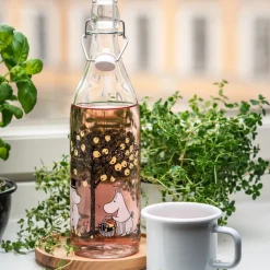 Moomin glazen fles 1 L, Apples