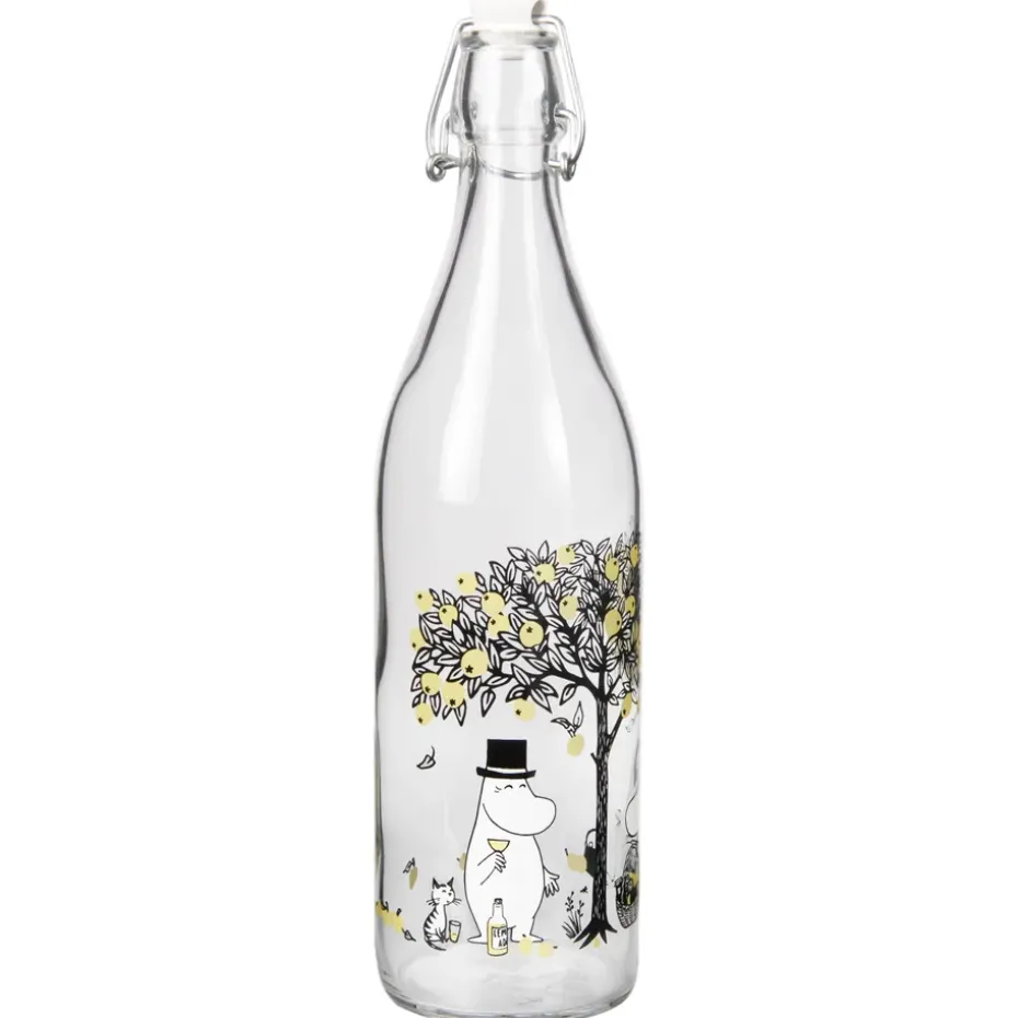 Moomin glazen fles 1 L, Apples