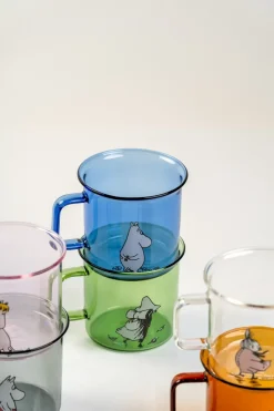 Moomin glazen mok 35 cl, Blauw