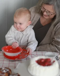 Moomin Little My zuignapbord Ø15,5 cm, Rood