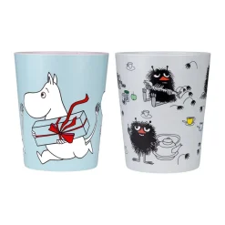 Moomin Picnic tumblermokken 20 cl 2-pack, Blauw-grijs