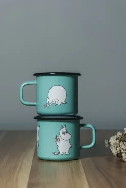 Moomin Retro emaillemok 37 cl, Mint