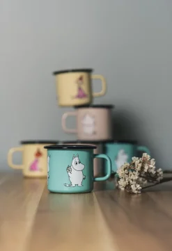 Moomin Retro emaillemok 37 cl, Mint