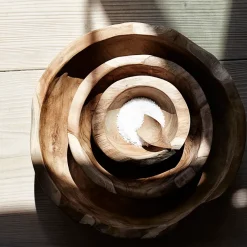 Muubs teak saladeschaal 30 cm, Natuur