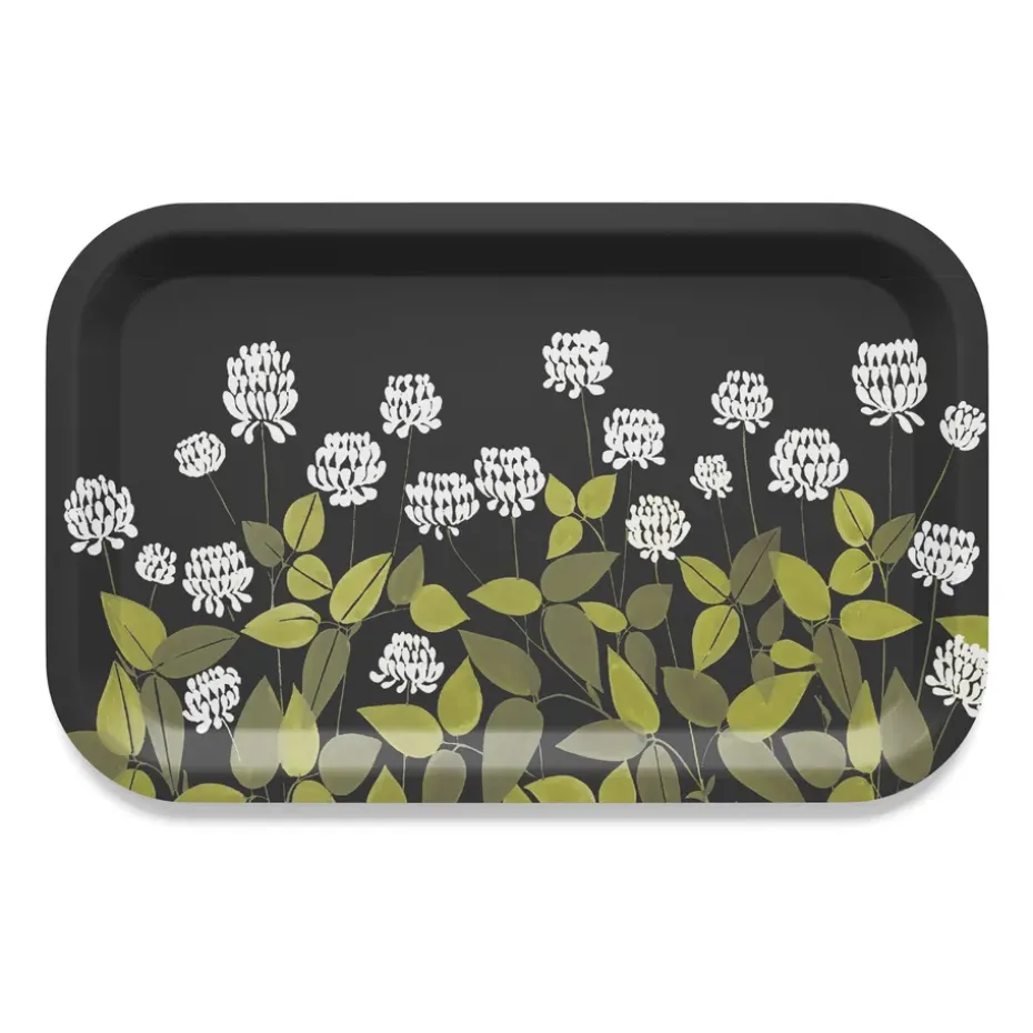 Ängsmark dienblad 20x27 cm, Groen-zwart