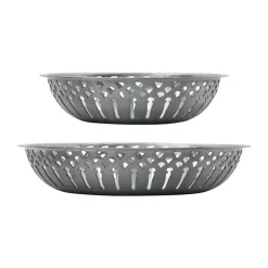 Nicolas Vahé broodmand 2 delig, Antiek zilverkleurige afwerking