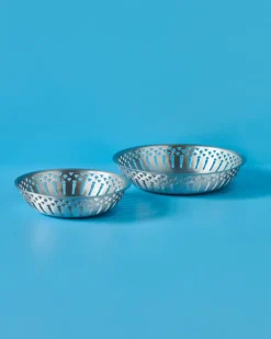 Nicolas Vahé broodmand 2 delig, Antiek zilverkleurige afwerking