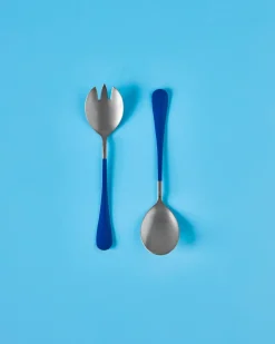 Nicolas Vahé saladebestek 2 delen, Blauw