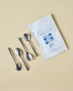 Nicolas Vahé theelepel 4-pack, Antiek zilverkleurige afwerking