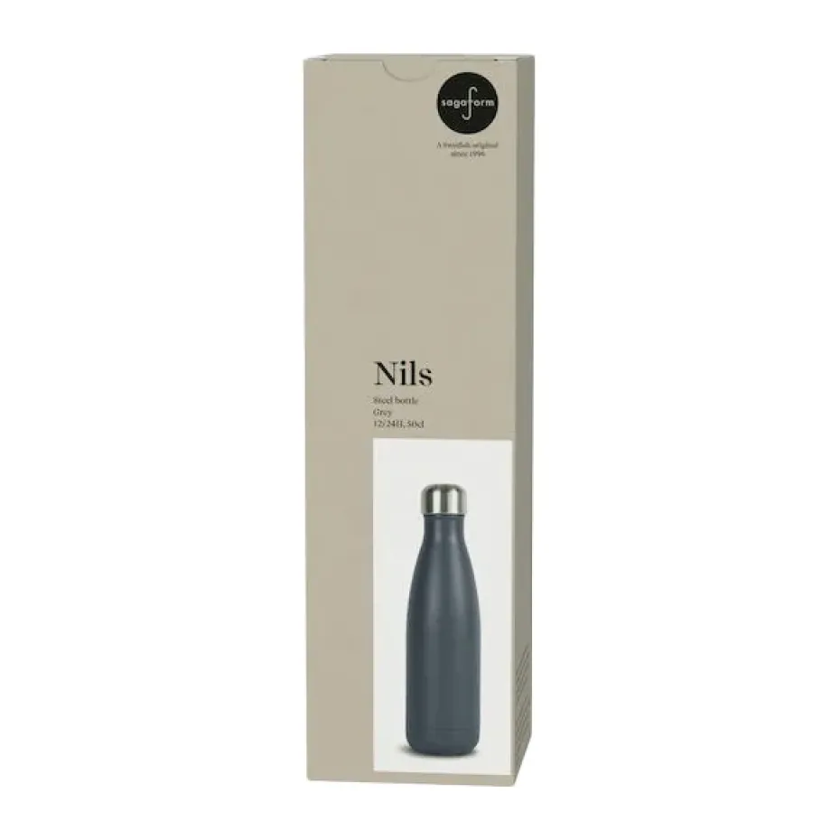 Nils stalen fles 50 cl, Grijs