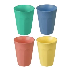 Nora kop M 30 cl 4-pack, Blauw-koraal-groen-geel