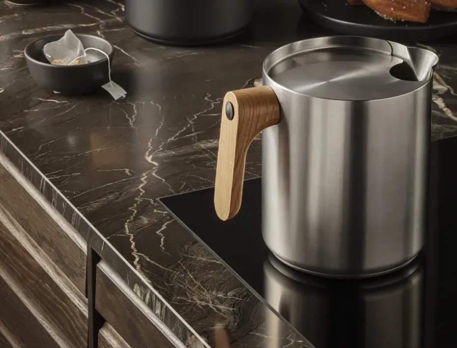 Nordic kitchen inductiekan 1 L, Geborsteld staal