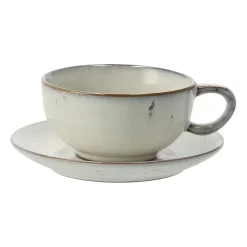 Nordic Sand theekop met schotel, 5,8 cm.