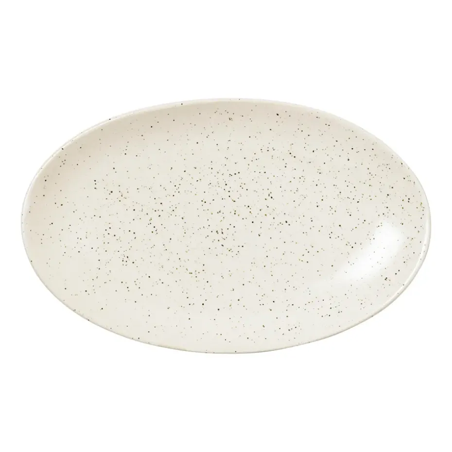 Nordic Vanilla schotel ovaal 22 cm, Cream with grains