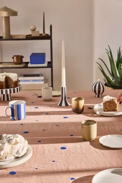 Nori tafelkleed 140x260 cm, Terracotta-optic blue