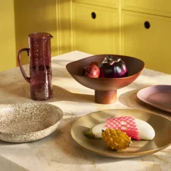 Nox schaal Ø28 cm, Bruin-wit