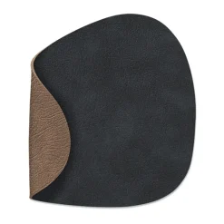 Nupo onderzetter (glazen) keerbaar curve 1 St., Zwart-bruin