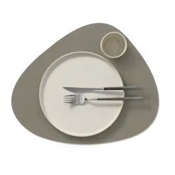 Nupo placemat keerbaar curve L 1 St., Linen-Flint grey
