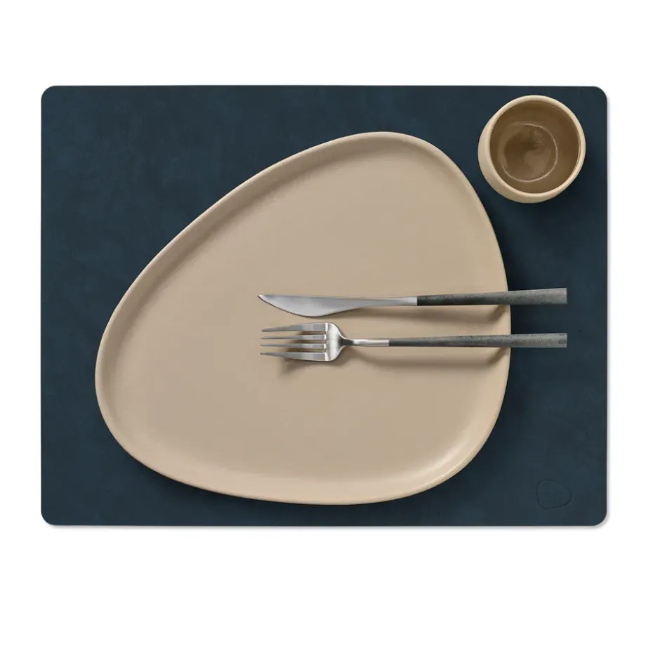 Nupo placemat keerbaar square L 1 St., Midnight blue-petrol