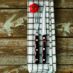 Old Farmer tafelmes, hout-roestvrijstaal