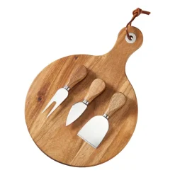 Oline kaasplank acacia 4-delig, Ø23 cm