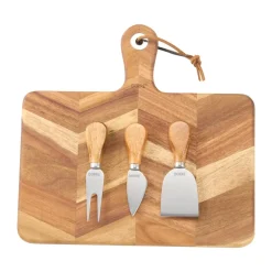 Ollie kaasplank visgraatpatroon 4-delig, FSC acacia
