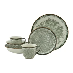 Ostindia Floris diep bord Ø22 cm, Groen