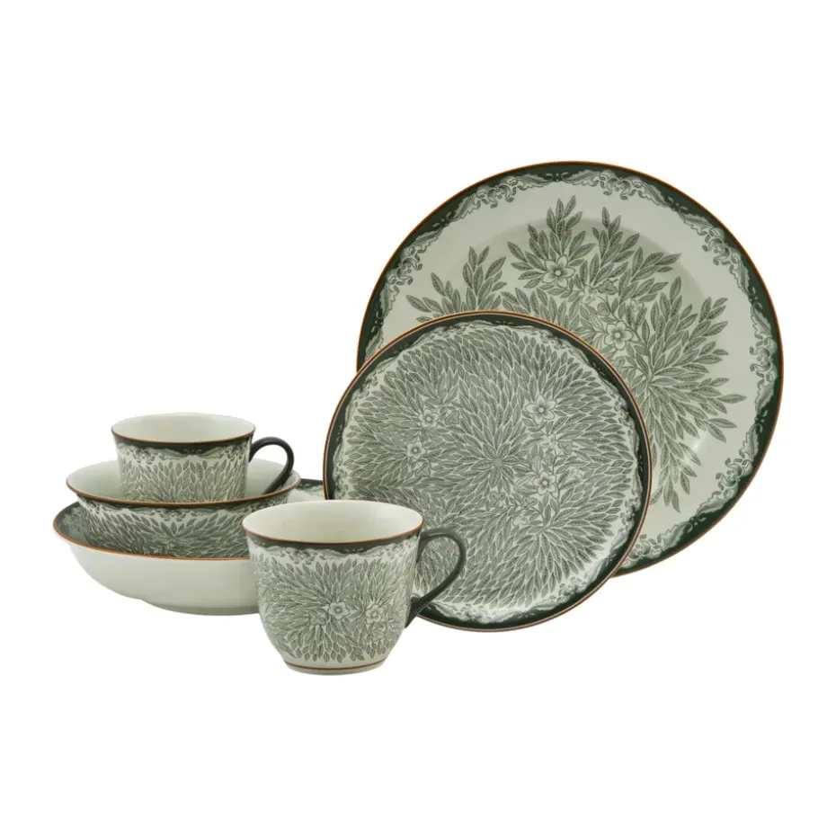 Ostindia Floris diep bord Ø22 cm, Groen