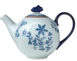 Ostindia theepot 1,2 l cadeauverpakking, Blauw-wit