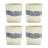 Ottolenghi Feast koffiekop 25 cl 4-pack, White stripes-blue