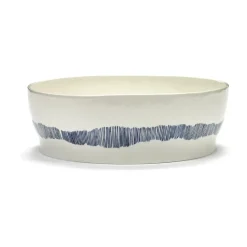 Ottolenghi Feast saladeschaal Ø27,5 cm, White stripes-blue