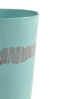 Ottolenghi Feast theekop 33 cl 4-pack, Azure stripes-red