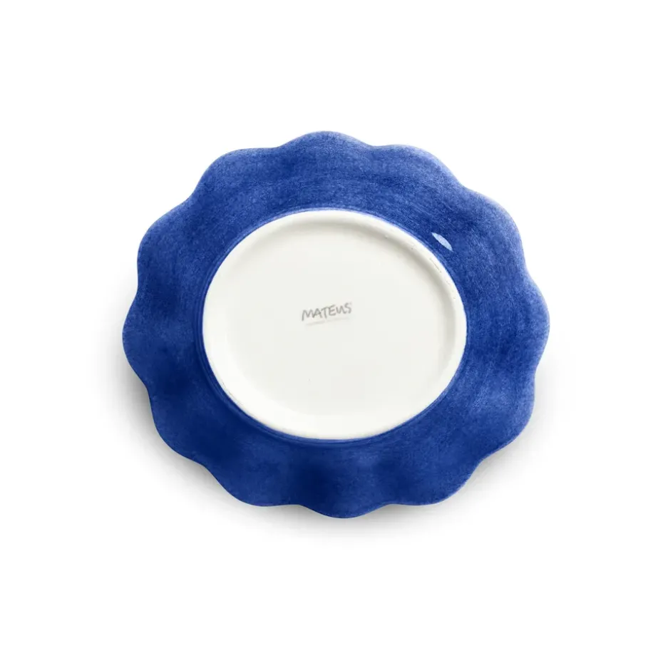 Oyster schaal 16x18 cm, Blauw