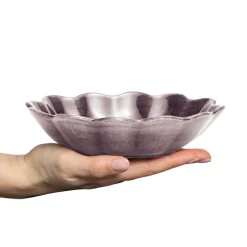 Oyster schaal 16x18 cm, Donkerpaars