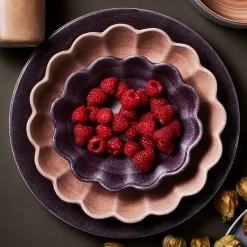 Oyster schaal 16x18 cm, Donkerpaars