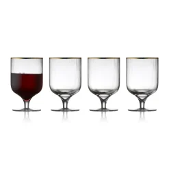 Palermo Gold wijnglas 30 cl 4-pack, Transparant-goud