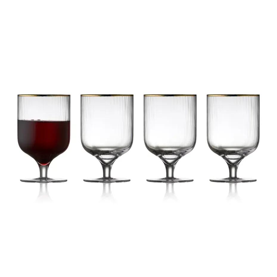 Palermo Gold wijnglas 30 cl 4-pack, Transparant-goud