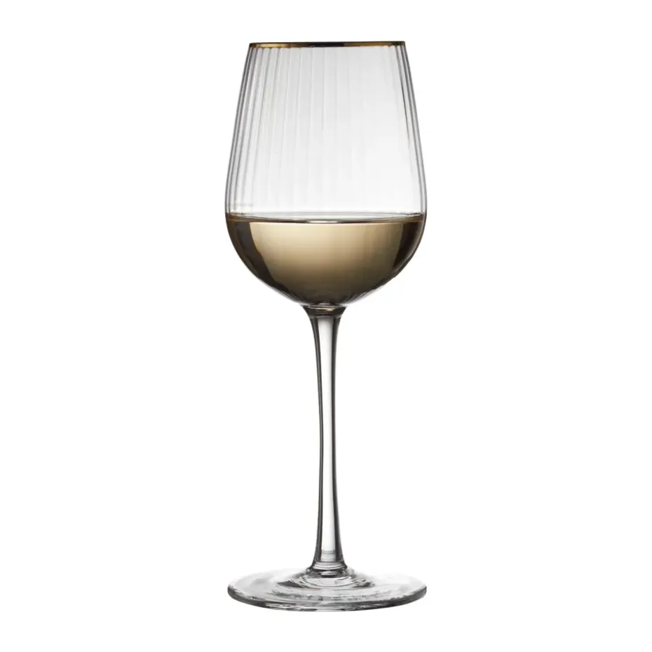 Palermo Gold wittewijnglas 30 cl 4-pack, Transparant-goud