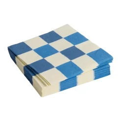 Pattern Lunch Check servet 33x33 cm 20-pack, Off white-blue M