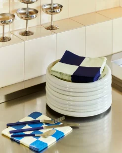 Pattern Lunch Check servet 33x33 cm 20-pack, Off white-blue M