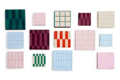 Pattern Lunch servet 33x33 cm 20-pack, Off white-blue grid