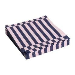 Pattern Lunch Stripe servet 33x33 cm 20-pack, Light pink-dark blue pillar