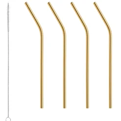 Peak rietjes 4-pack, Messing