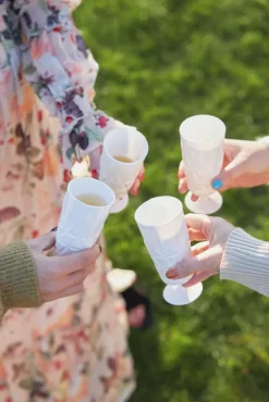 Picknick champagneglas 4-pack, Wit