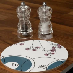 Picknick onderzetter (pannen), blauw-roze